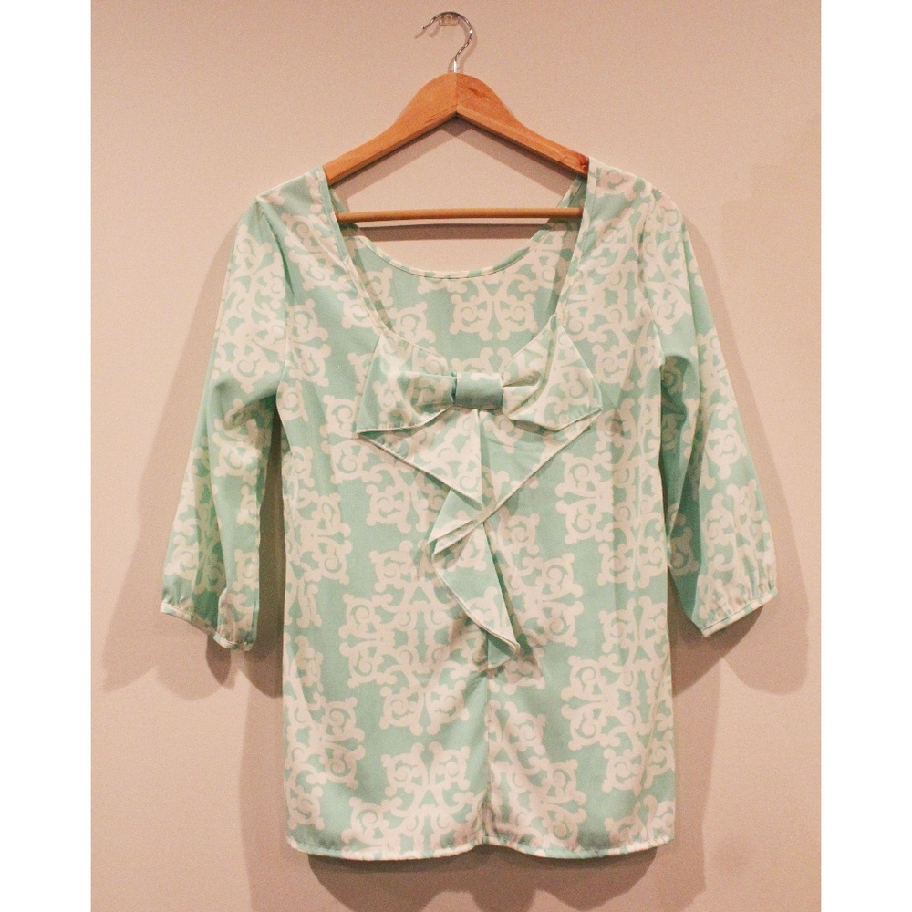Mint Bow Top